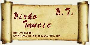 Mirko Tančić vizit kartica